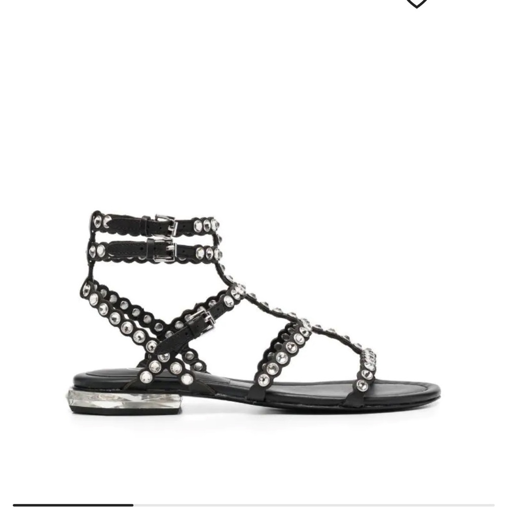 Ash Black and Silver Studded Sandals